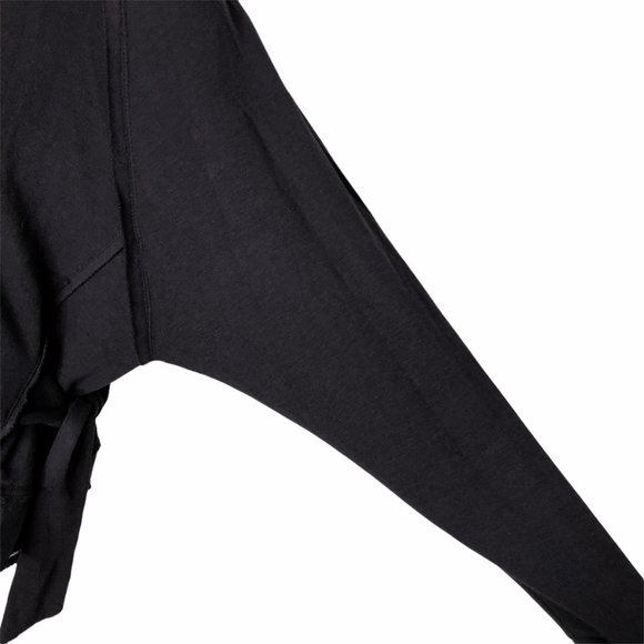 VINTAGE HAVANA BLACK COWL NECK SIDE TIE SWEATER TOP SMALL - Picture 2 of 7